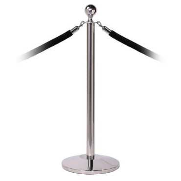 Chrome Pillar Barrier Delim. Curved Top Rope