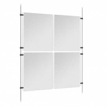 Kit 4 acrílicos A4 Vertical para montras imobiliárias