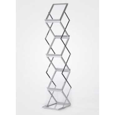 Aluminum leaflet holder with 6 acrylic Z trays | catalog holder