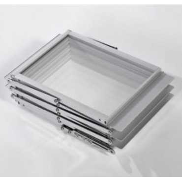 Aluminum leaflet holder with 6 acrylic Z trays | catalog holder
