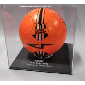 Caixa para Bola de Futebol 30*30 cm com base preta| expositor bola de futebol | Fabrica de acrílicos |Expositores  | Caixas em a