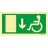 Exit sign for people with disabilities or reduced mobility