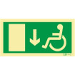 Exit sign for people with disabilities or reduced mobility