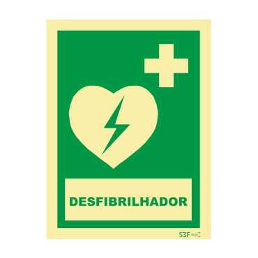 Sinal de DAE / AED (desfibrilhador)