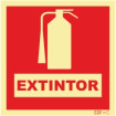 Fire extinguisher sign with description