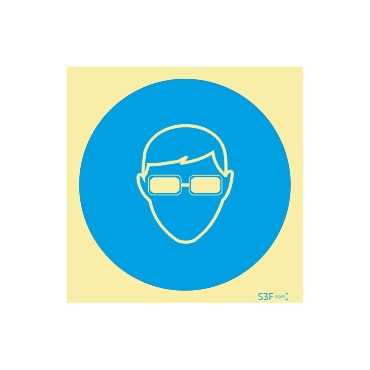 Sinal de obrigação, óculos de proteção opacos