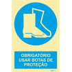 Obligation sign, protective boots with description