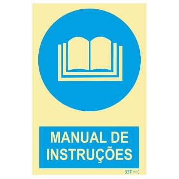 Sinal de obrigação, manual de instruções com descrição