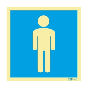 Sinalética Fotoluminescente|Sinalética |Sinalização |Sinal Informação |Sinal de informação, instalações sanitárias  masculinas