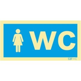 Sinalética Fotoluminescente|Sinalização informação |Sinal de informação, instalações sanitárias WC feminino