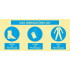 Triple compound sign, mandatory use of protective gloves, protective boots and protective clothing