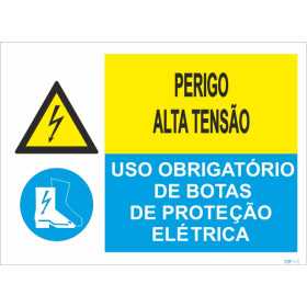 Double Composite Signal , Protective Boots Electrifies and High Voltage Danger