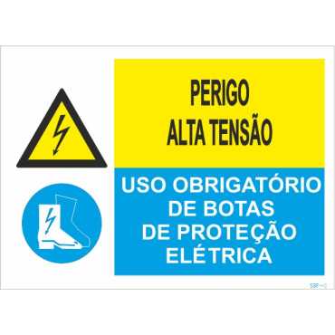 Double Composite Signal , Protective Boots Electrifies and High Voltage Danger