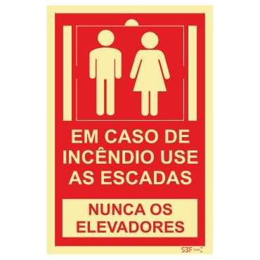 Sign for condominiums, Do not use elevators in case of fire