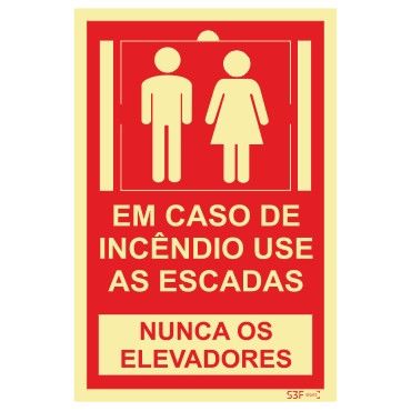 Sinal para condomínios, Não utilize os elevadores em caso de incêndio