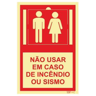 Sign for condominiums, Do not use elevators in case of fire or earthquake