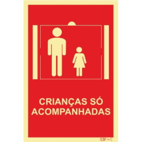 Sinal para condomínios, Crianças só acompanhadas no elevador