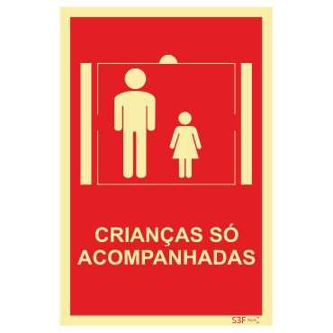 Sign for condominiums, Children only accompanied in the elevator