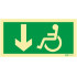 Exit sign for people with disabilities or reduced mobility