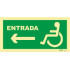Left entrance sign for people with disabilities or reduced mobility
