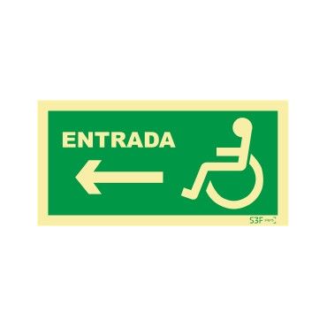Sinal de Entrada à esquerda para pessoas com deficiência ou mobilidade reduzida