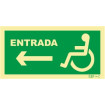 Left entrance sign for people with disabilities or reduced mobility