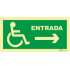 Entrance sign on the right for people with disabilities or reduced mobility