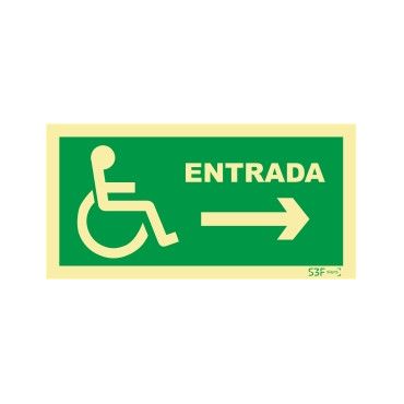 Sinal de Entrada à direita para pessoas com deficiência ou mobilidade reduzida