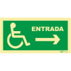 Entrance sign on the right for people with disabilities or reduced mobility