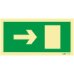 Evacuation sign, exit to the right