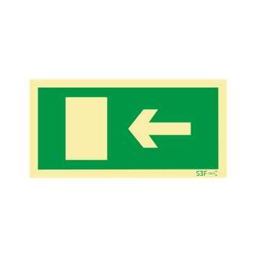 Evacuation sign, exit to the left 