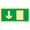 Evacuation sign, exit door