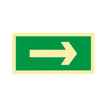 Sinal de evacuação, seta direita ou esquerda
