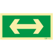 Evacuation sign, right and left arrow