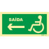 Left exit sign for people with disabilities or reduced mobility
