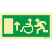 Exit sign ahead for people with disabilities or reduced mobility