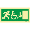 Exit sign for people with disabilities or reduced mobility sete