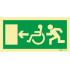Exit sign to the left for people with disabilities or reduced mobility