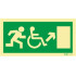 Exit sign rising to the right for people with disabilities or reduced mobility