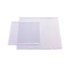 Horizontal reusable bi-adhesive bag for shop windows and windows