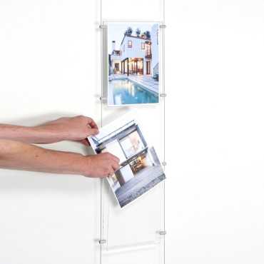 real estate showcases | displays for real estate | Acrylic suspended Display windows, cable systems, for real estate | acrylics