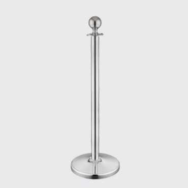 Chrome Pillar Barrier Delim. Curved Top Rope