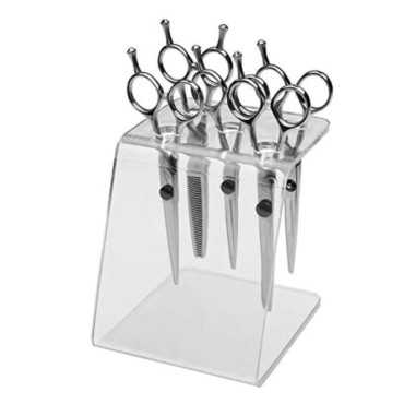 Suporte Expositor de Tesoura em Acrilico Para Salões de Beleza, Cabeleireiros, Barbearias Tamanho 14cm x 10cm x 10cm