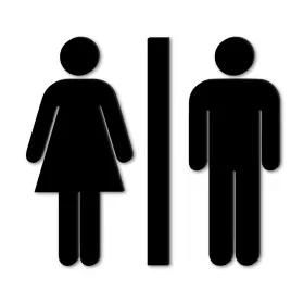 Sinal WC - acrílico preto