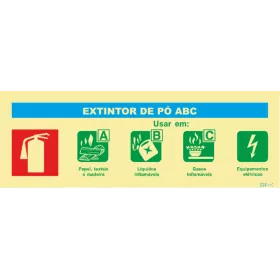 Sinal de agente de extintor numerado de Pó ABC Simples