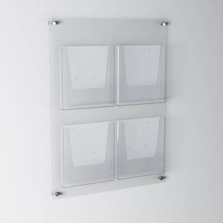 Placa 4 x A4 Porta-folhetos