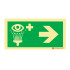 Sinalética Fotoluminescente|Saída de Emergência|Sinalização Segurança| Sinal de Lava-olhos de emergência à direita