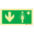 Sinalética Fotoluminescente|Saída de Emergência|Sinalização Segurança| Sinal de Chuveiro de emergencia à baixo