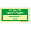 Emergency Exit Sign in Portuguese and English