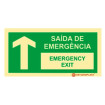 Sinal de Saída de emergência Português e inglês Frente